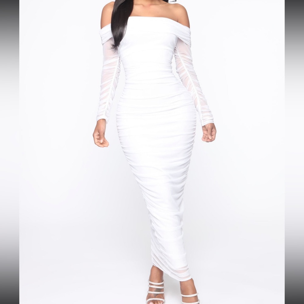 FASHION NOVA Ruched Maxi Dress